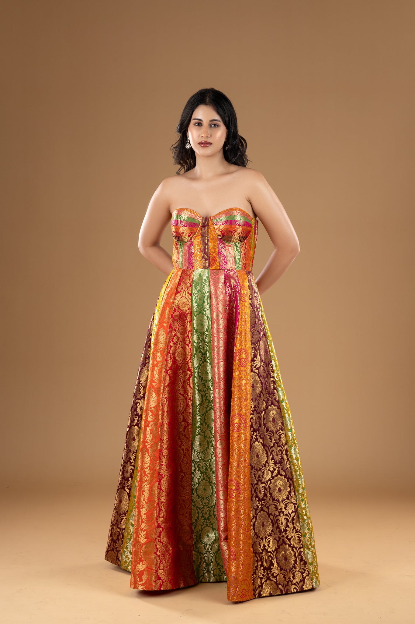 Frock Long Banarasi Gown Dresses Regal Banarasi Gown