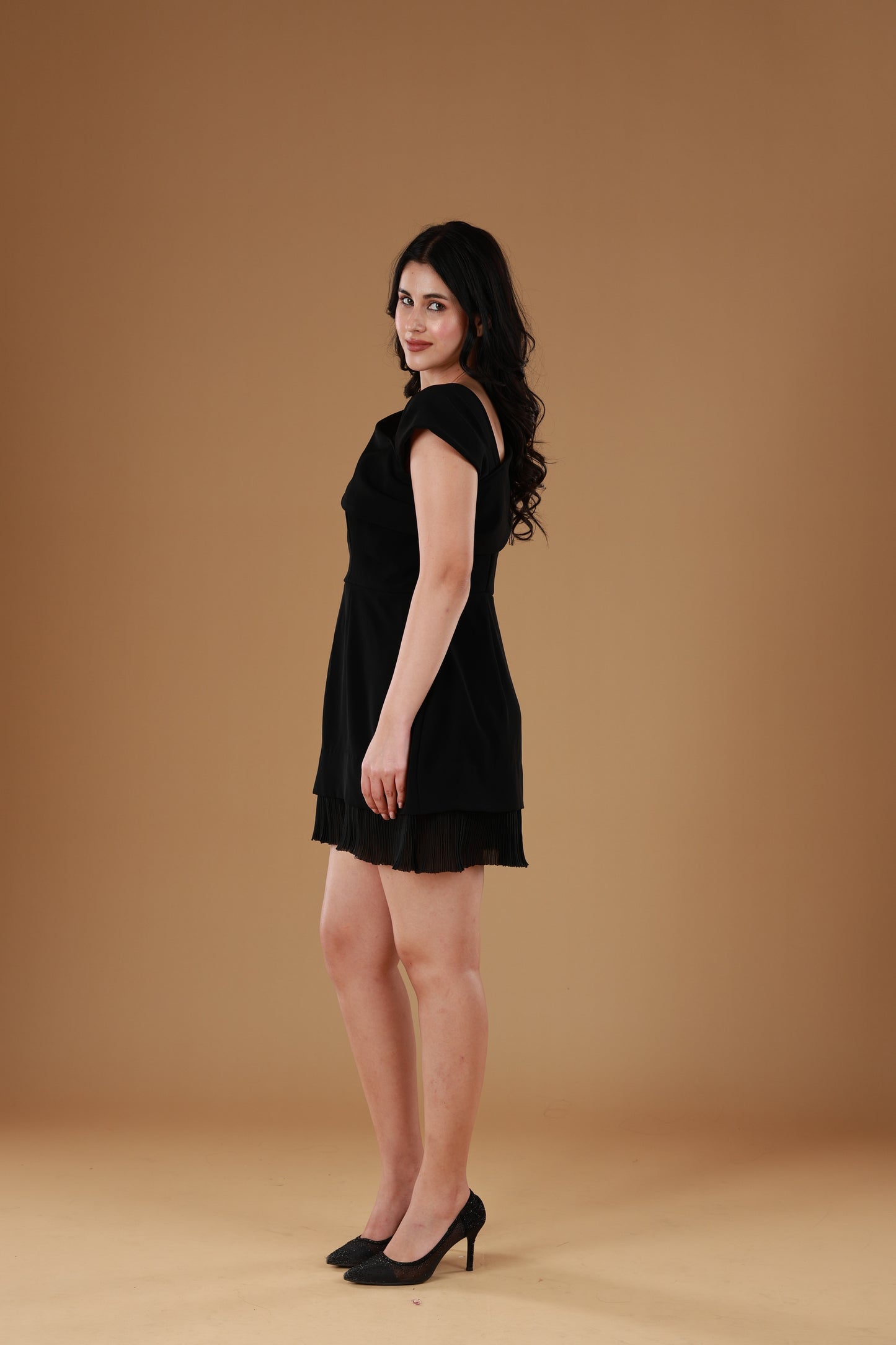 One Shoulder Black Elegance Dress