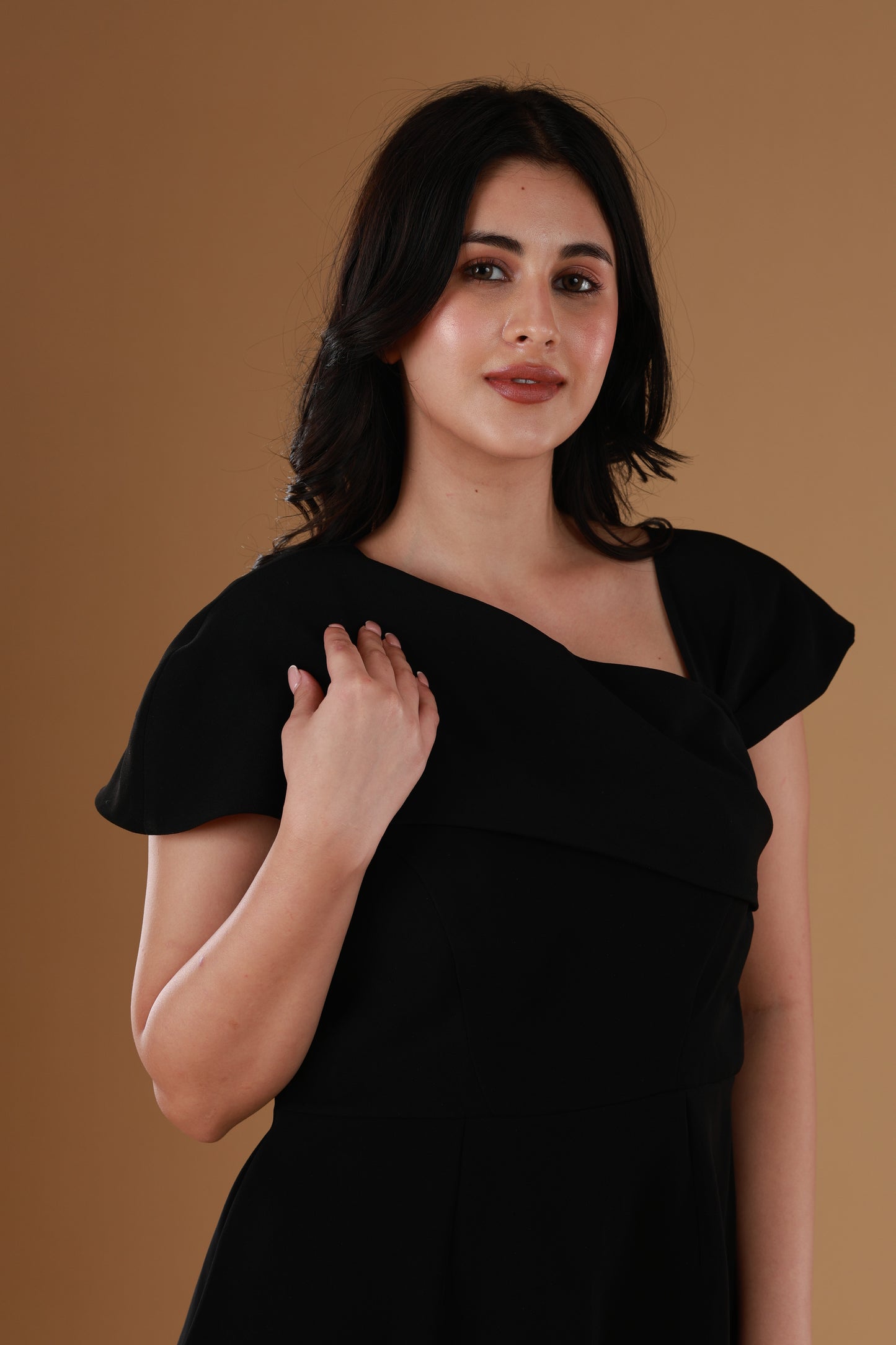 One Shoulder Black Elegance Dress