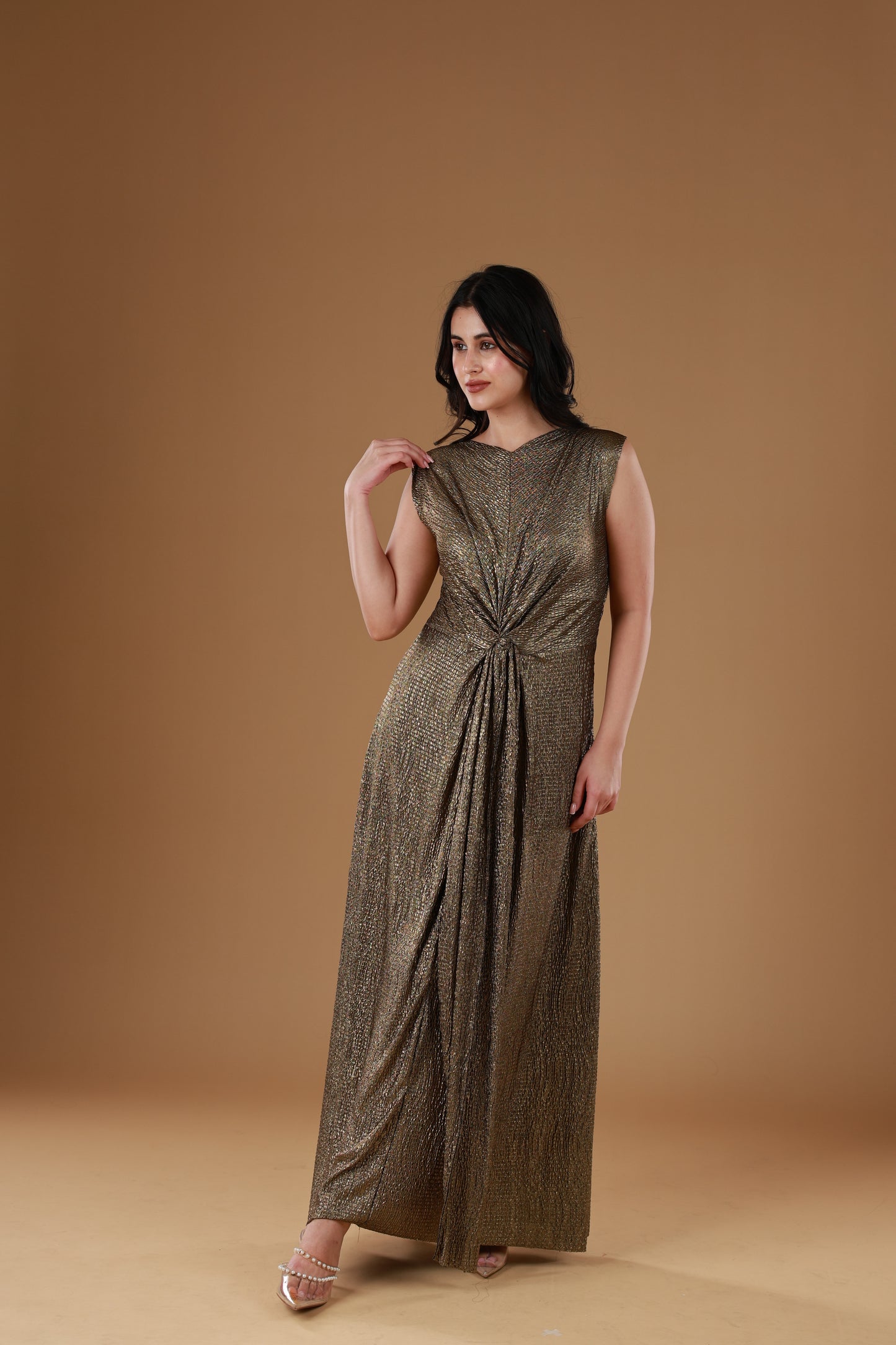 Metallic Knot Glam Dress