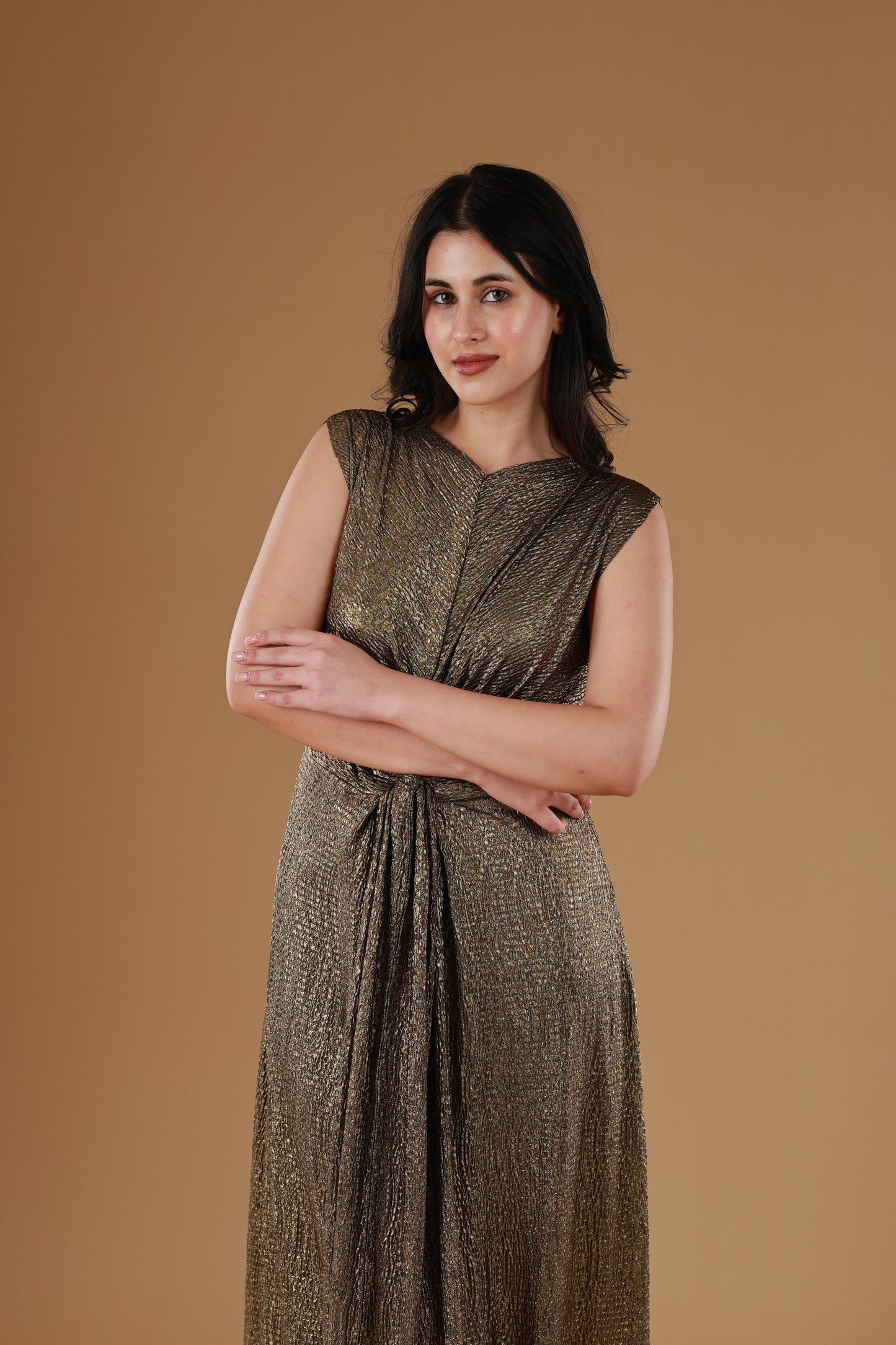 Metallic Knot Glam Dress