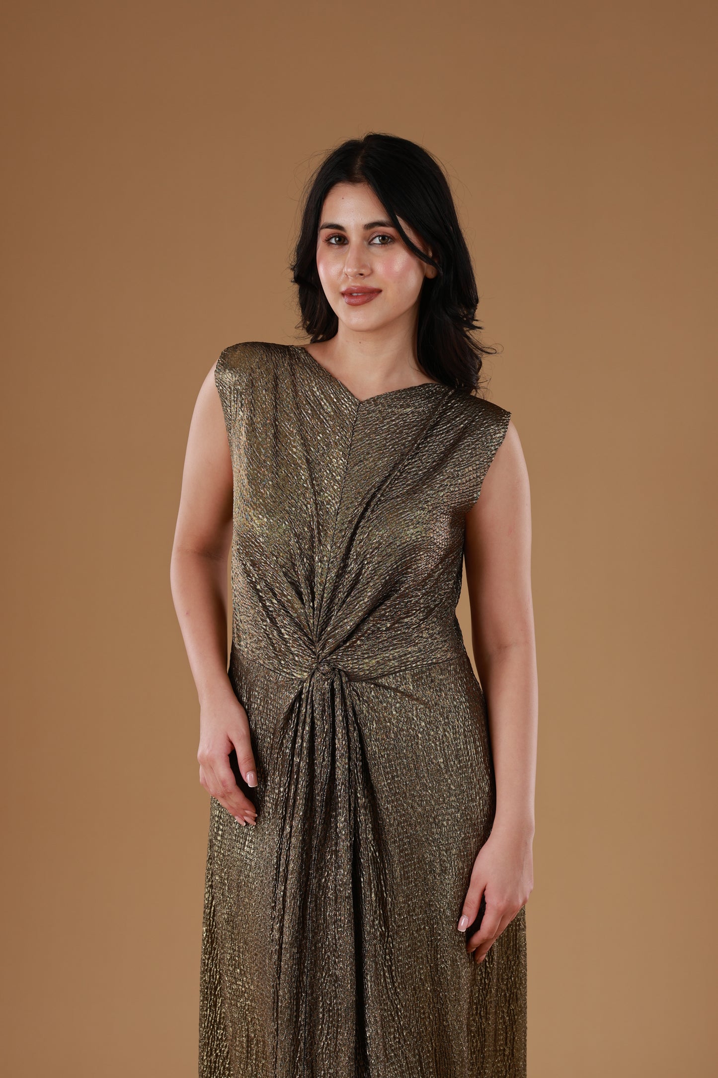 Metallic Knot Glam Dress