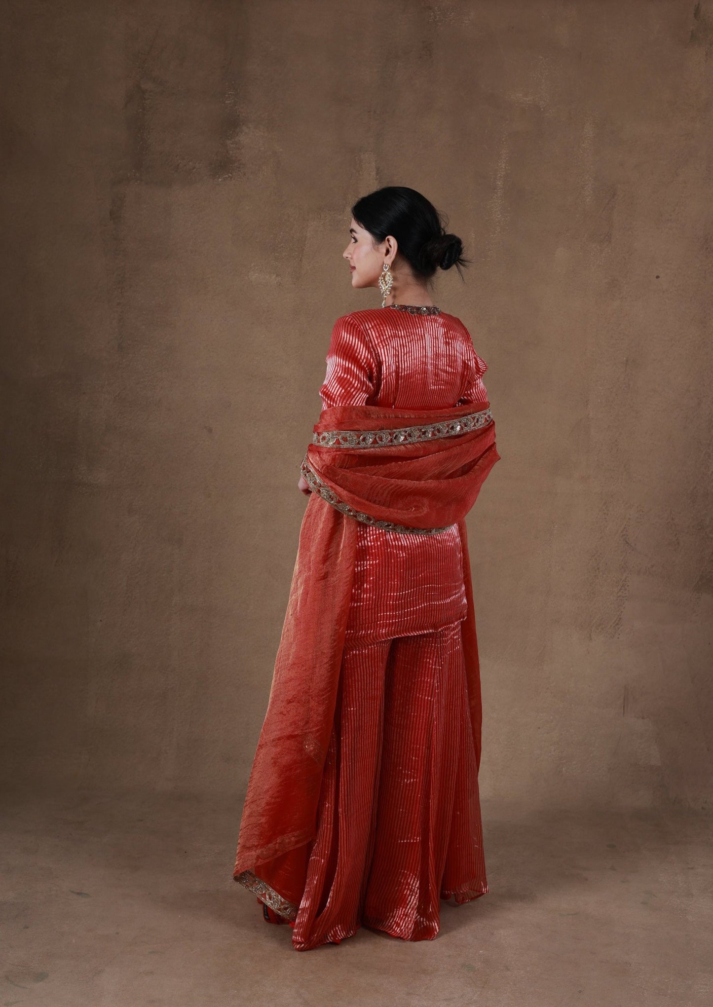 Luminous Red Festive Sharara
