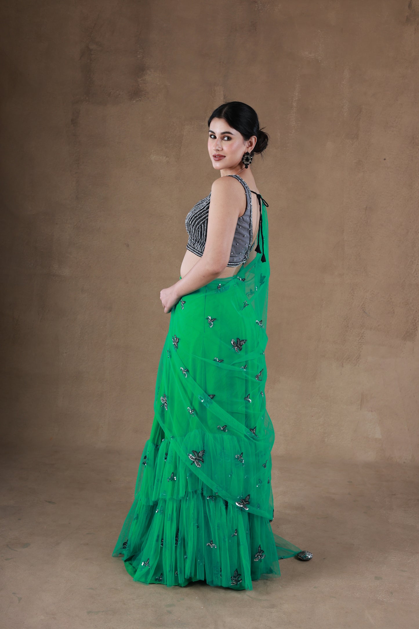 Jade Green Ruffled Lehenga