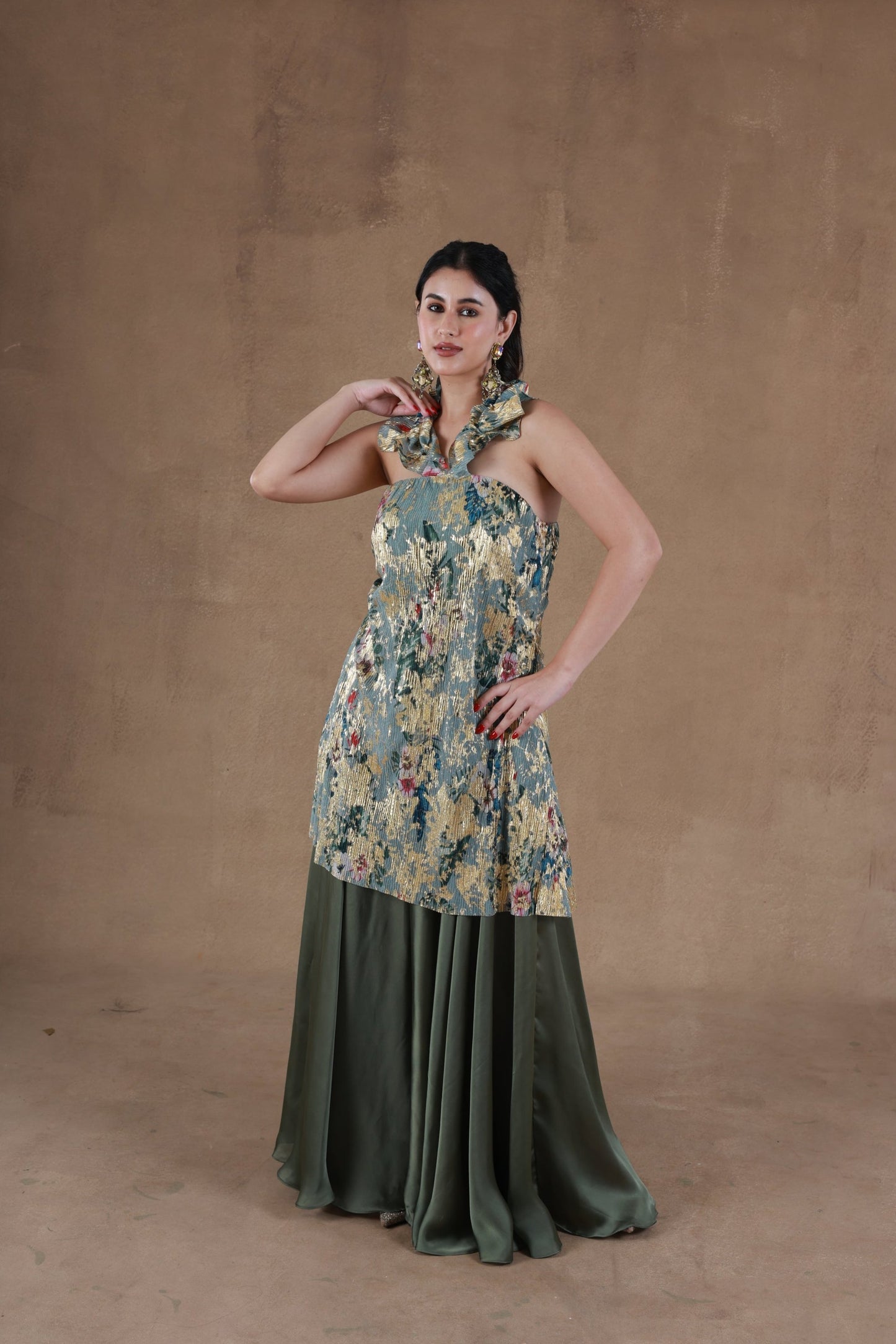 Golden Olive Crush Dress