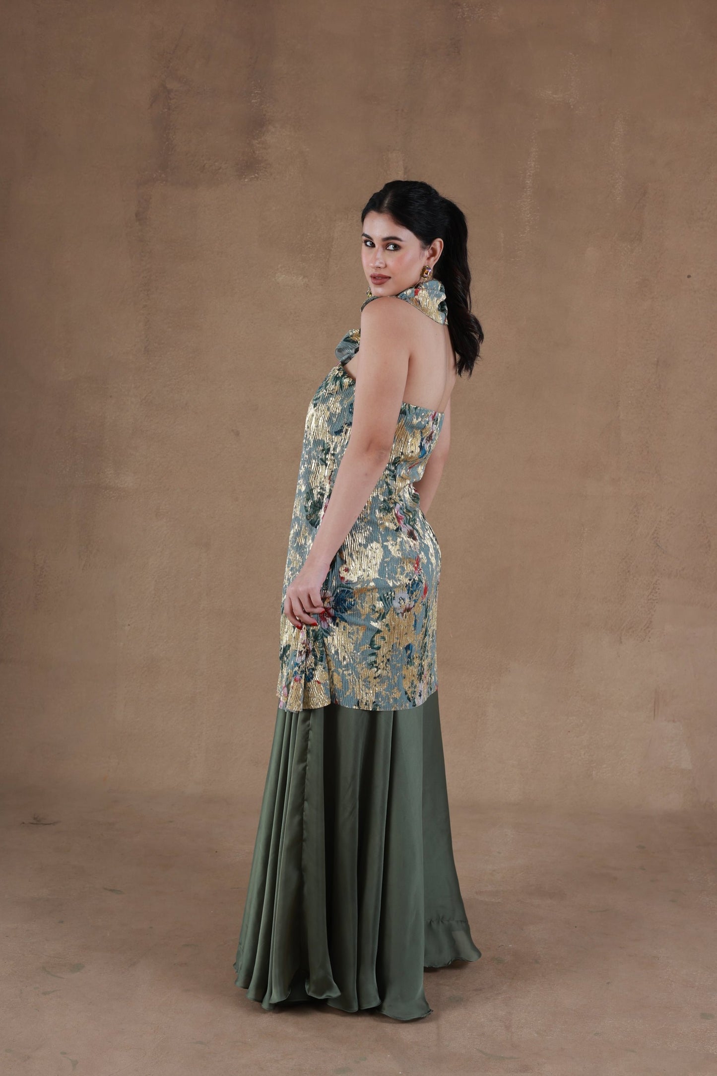 Golden Olive Crush Dress