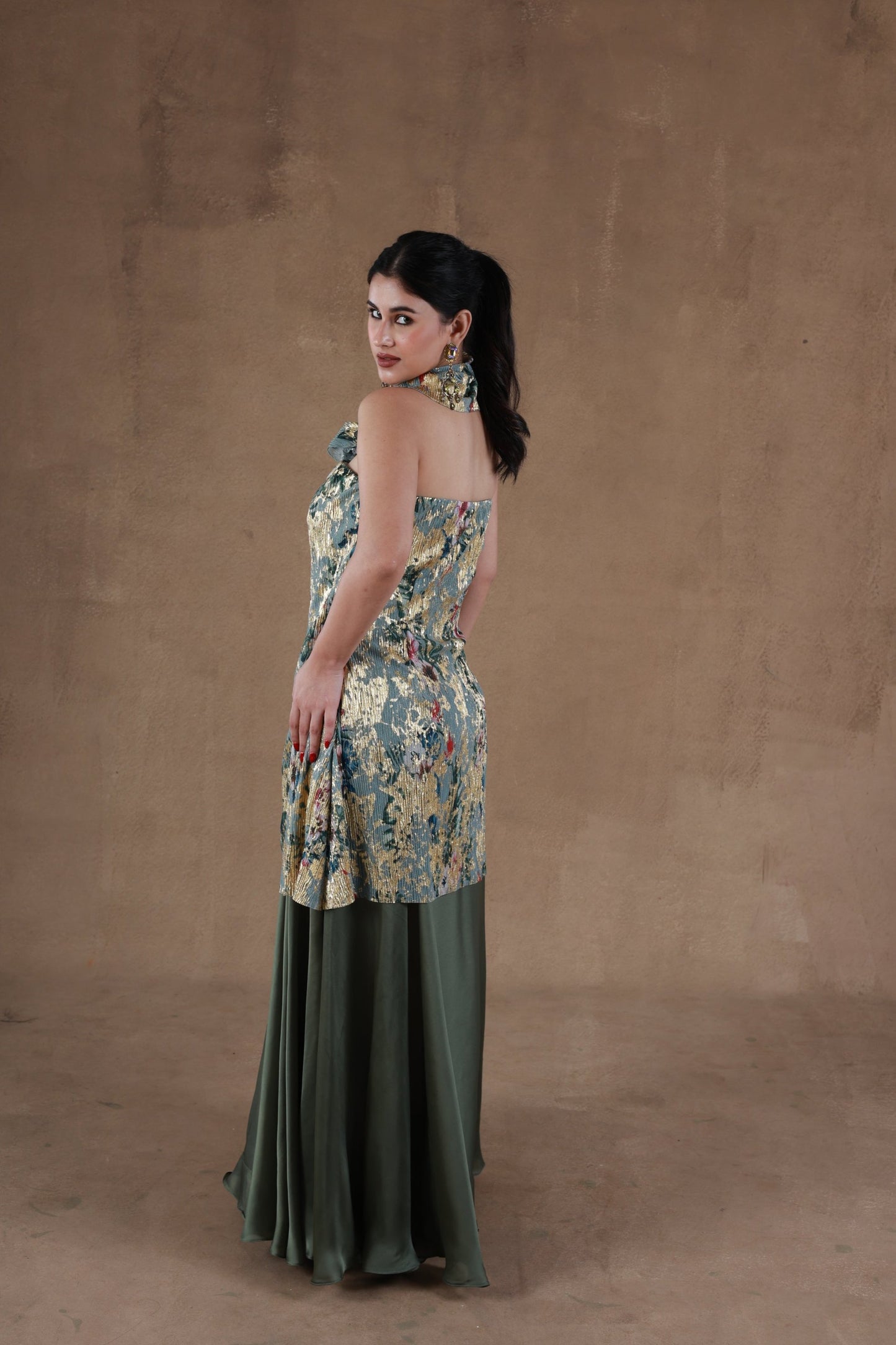 Golden Olive Crush Dress