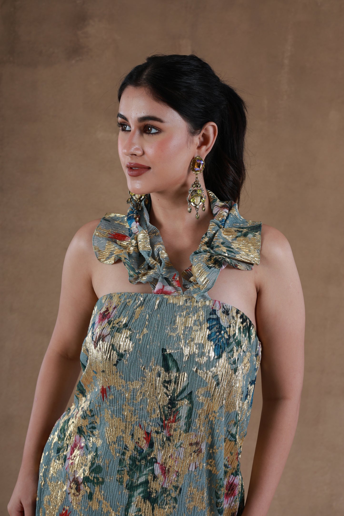 Golden Olive Crush Dress