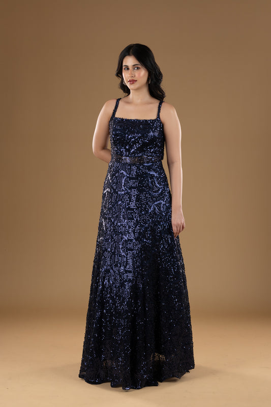 Indigo Cocktail Gown