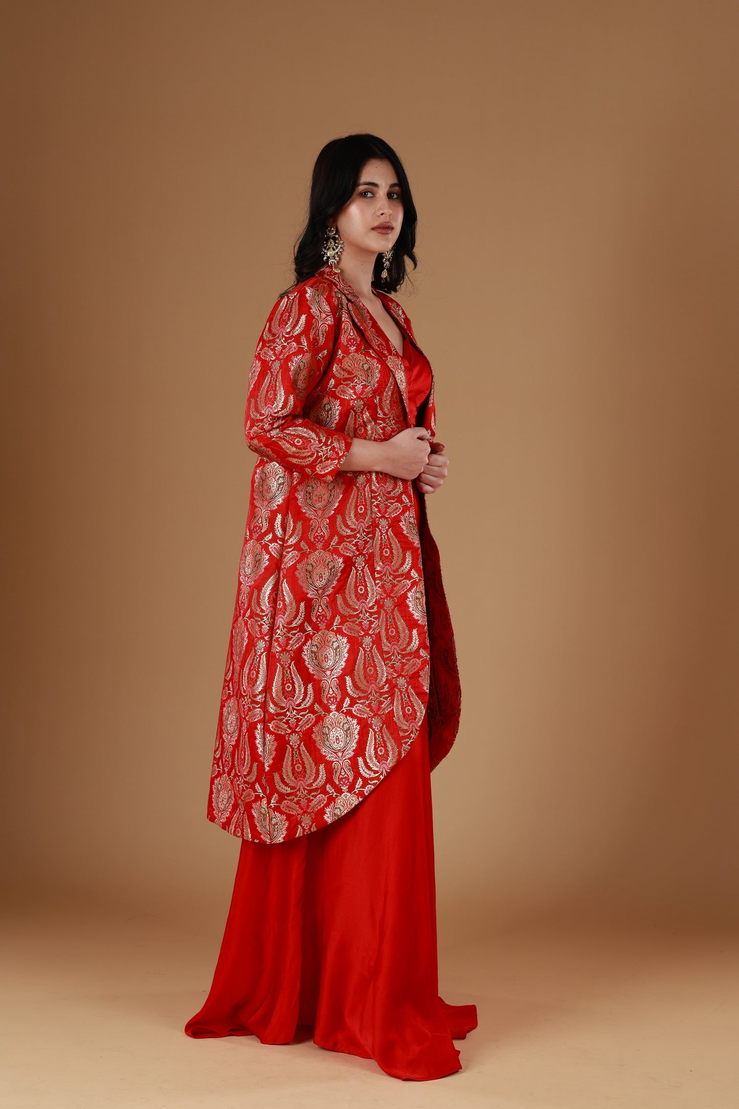 Festive Red Banarasi Set