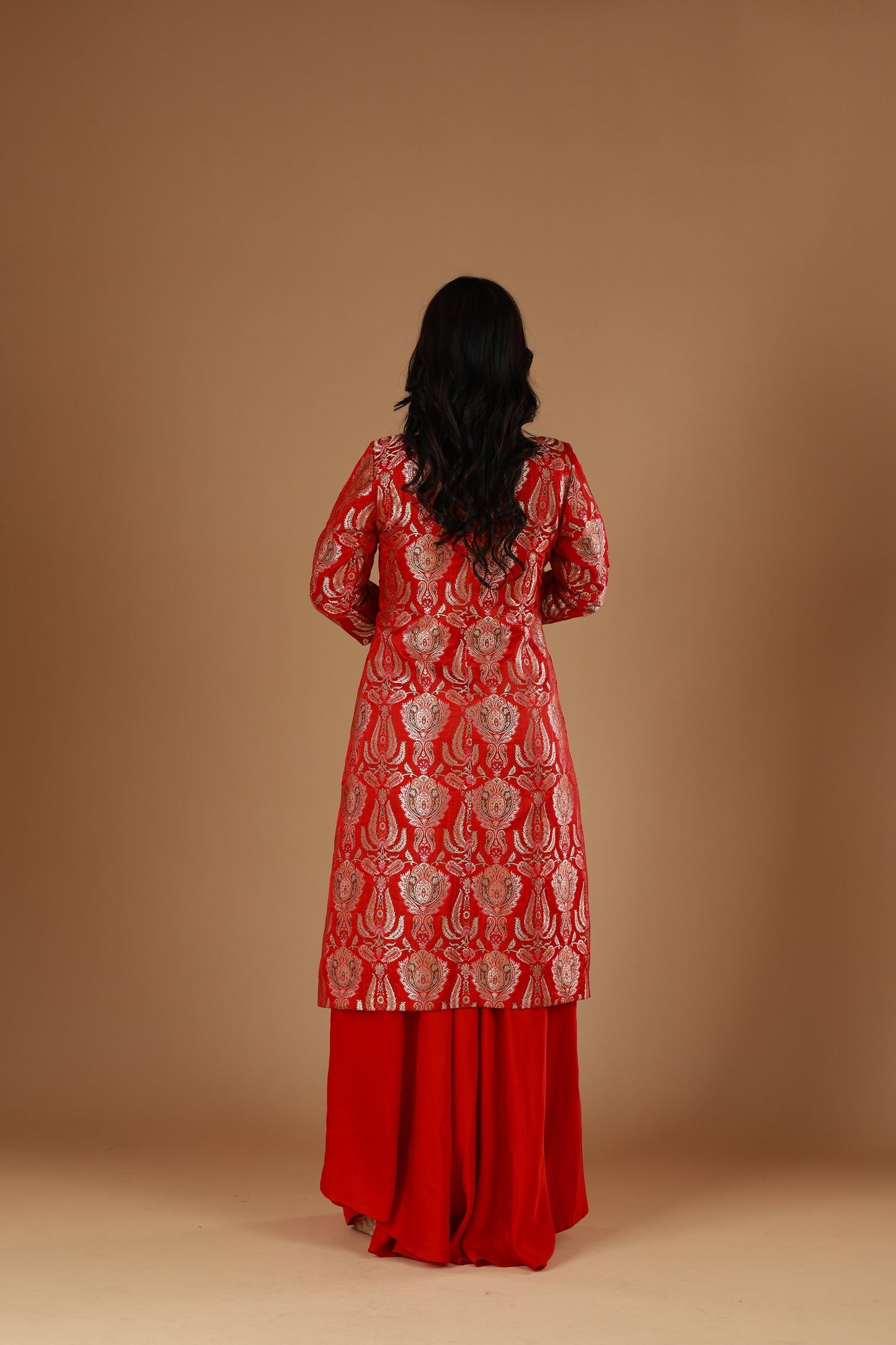 Festive Red Banarasi Set