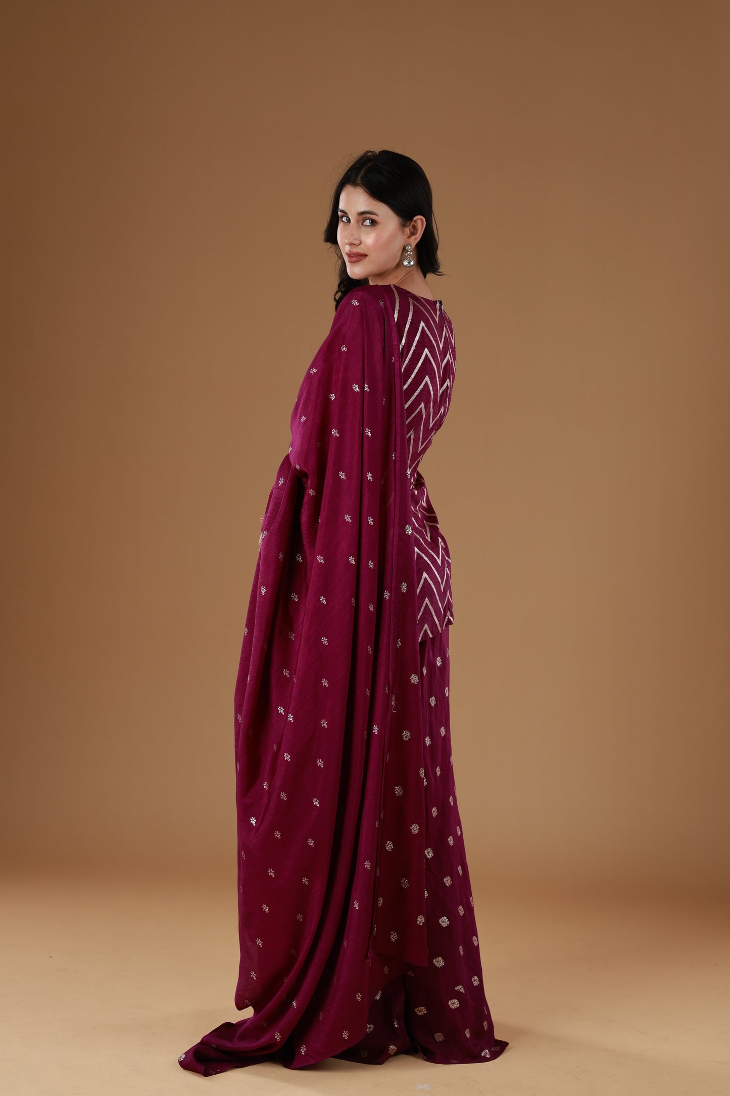 Royale Violet Silk Sharara Set