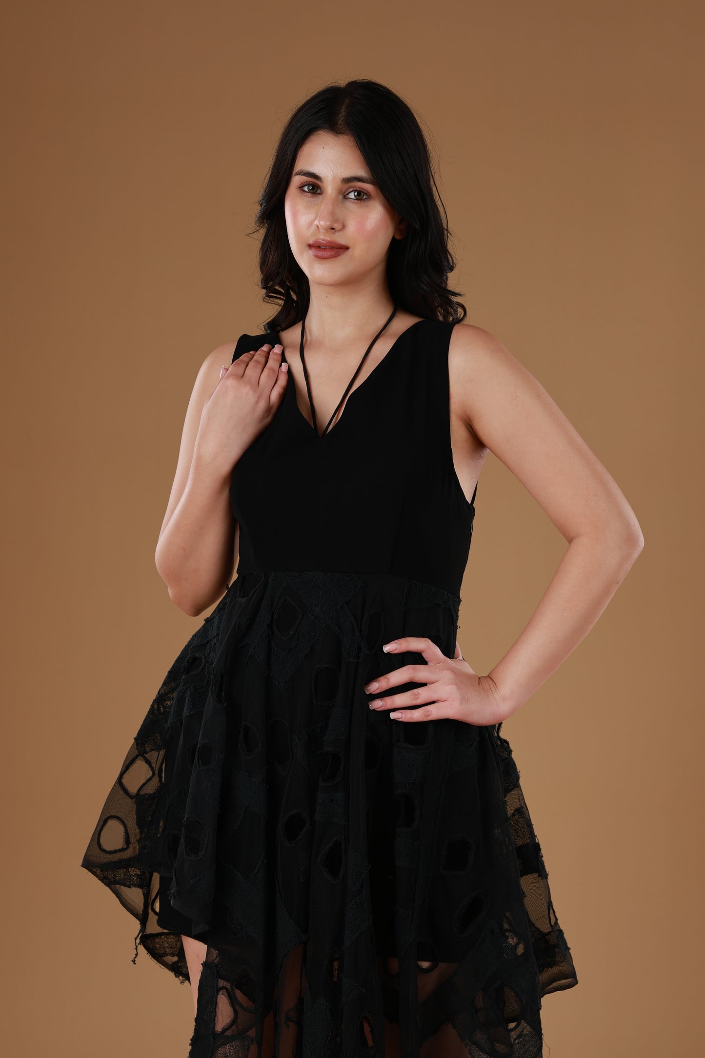 Twirl & Whirl Black Dress