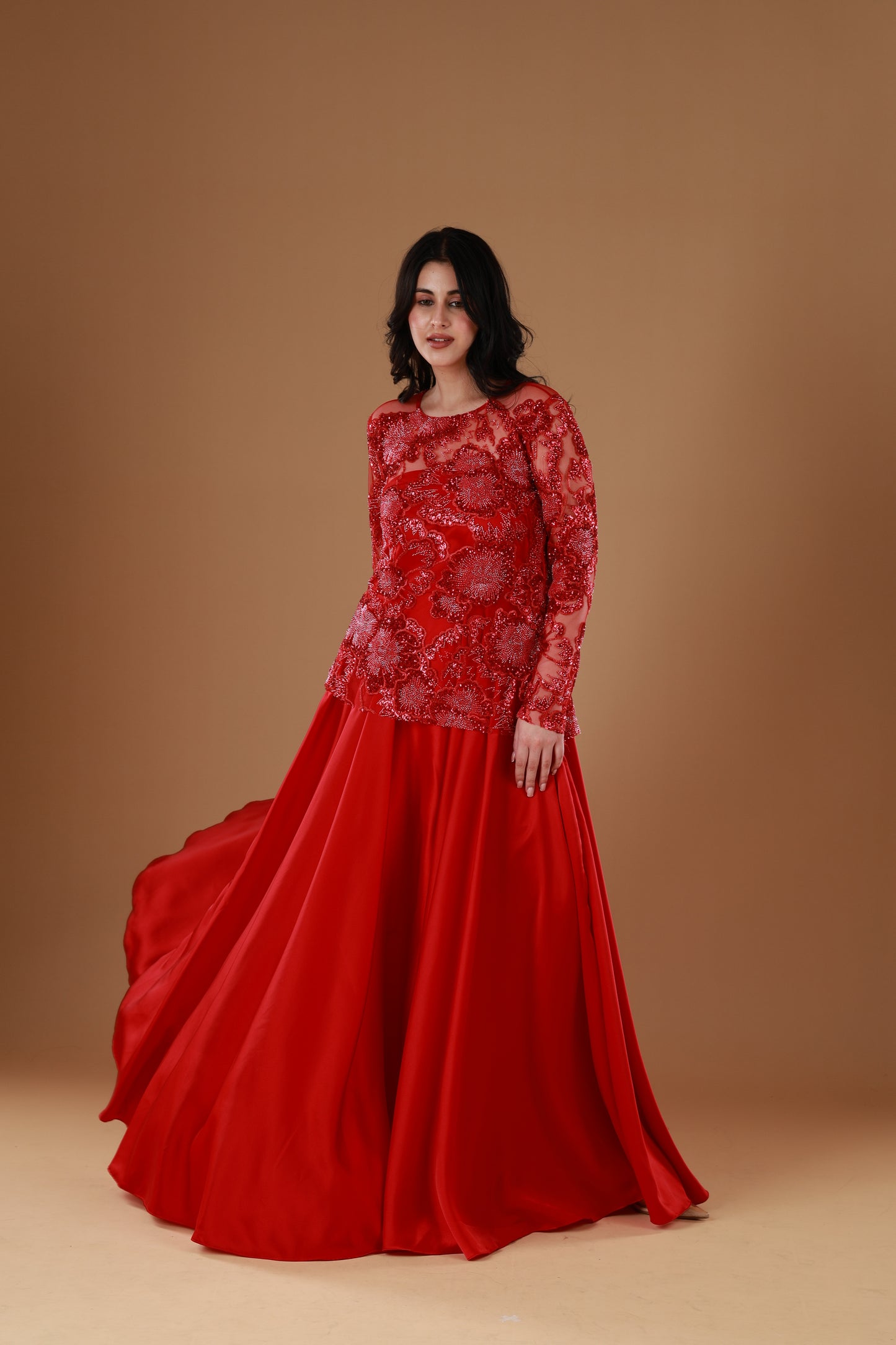 Crimson Red Tube Gown