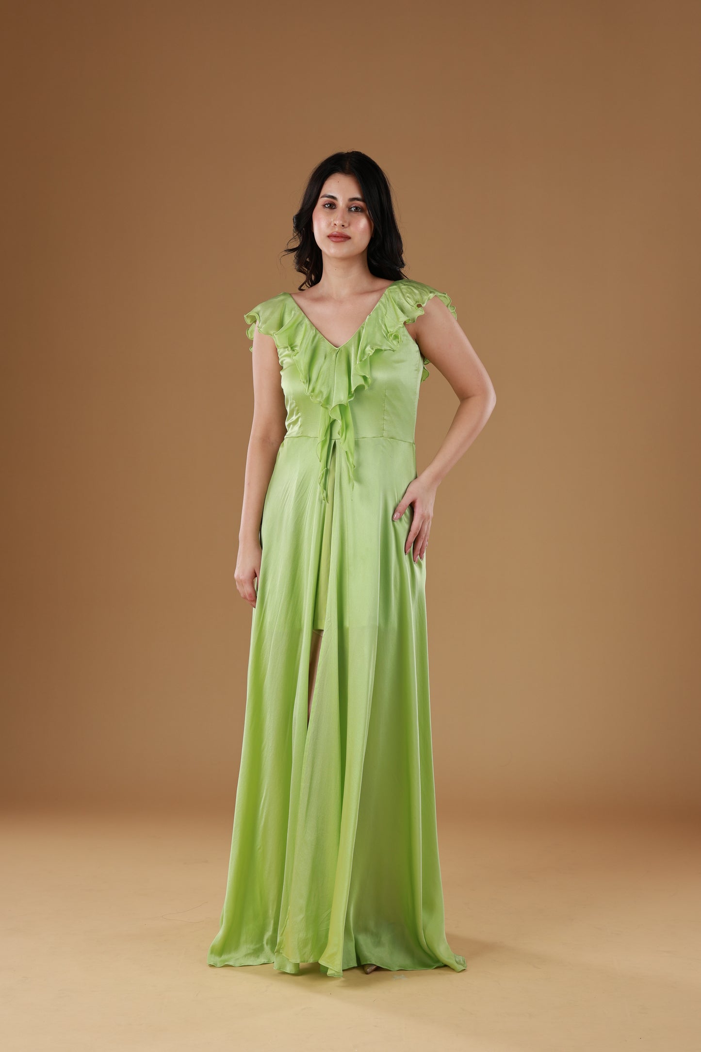 Lush Green Satin Dress