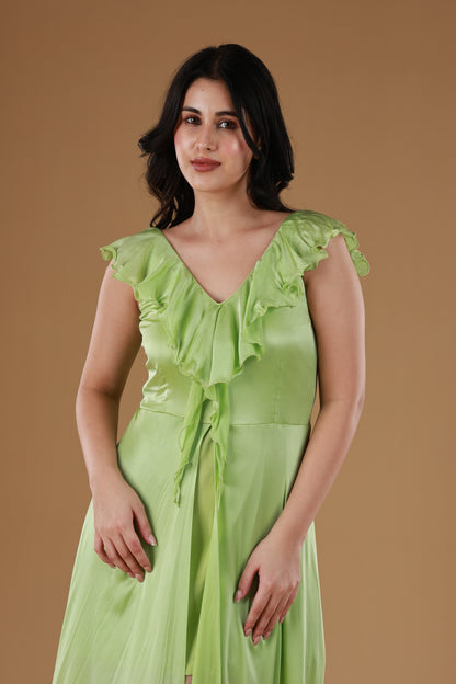 Lush Green Satin Dress