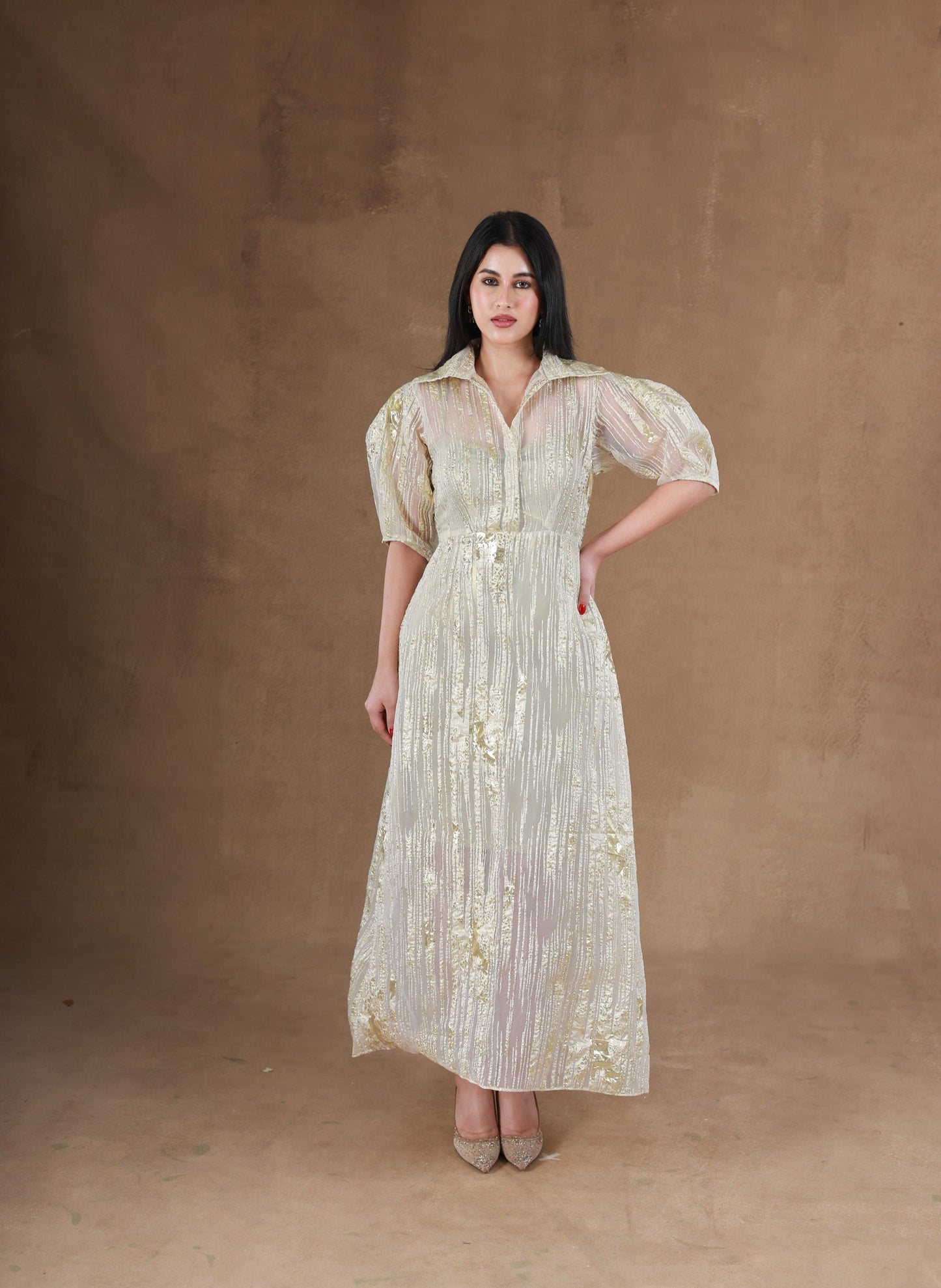 Gilded Vintage Charm Dress