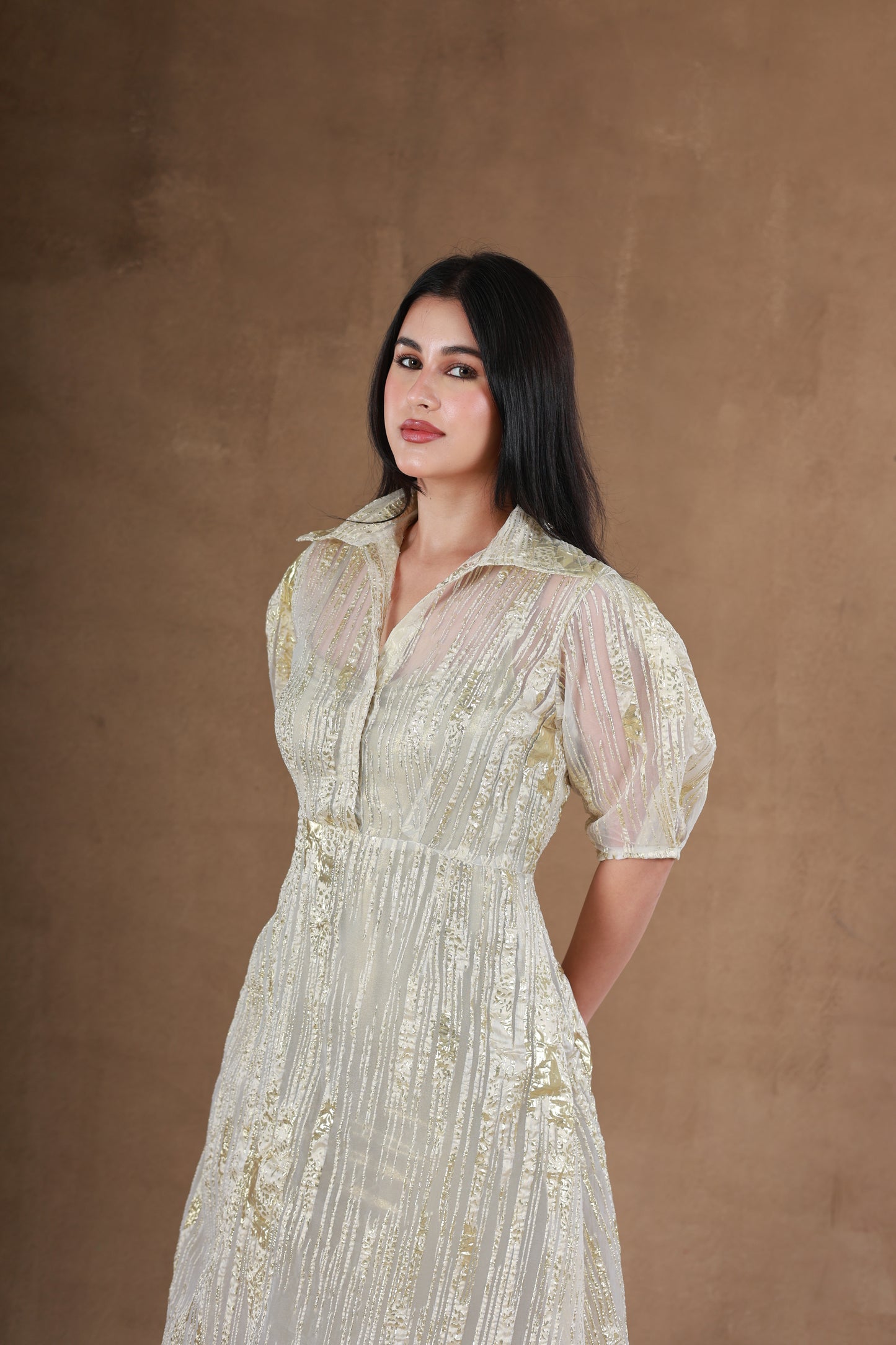 Gilded Vintage Charm Dress