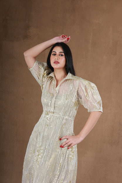 Gilded Vintage Charm Dress