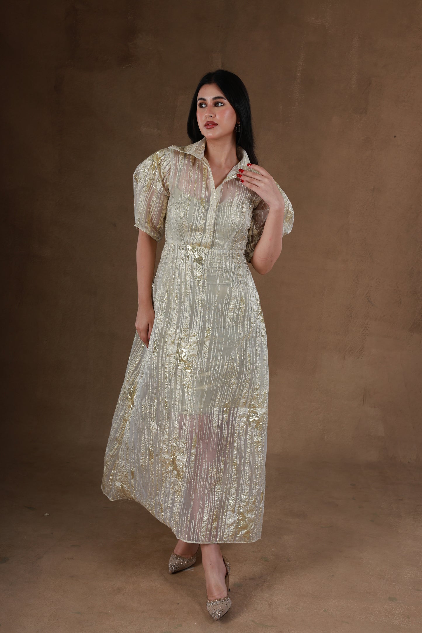 Gilded Vintage Charm Dress