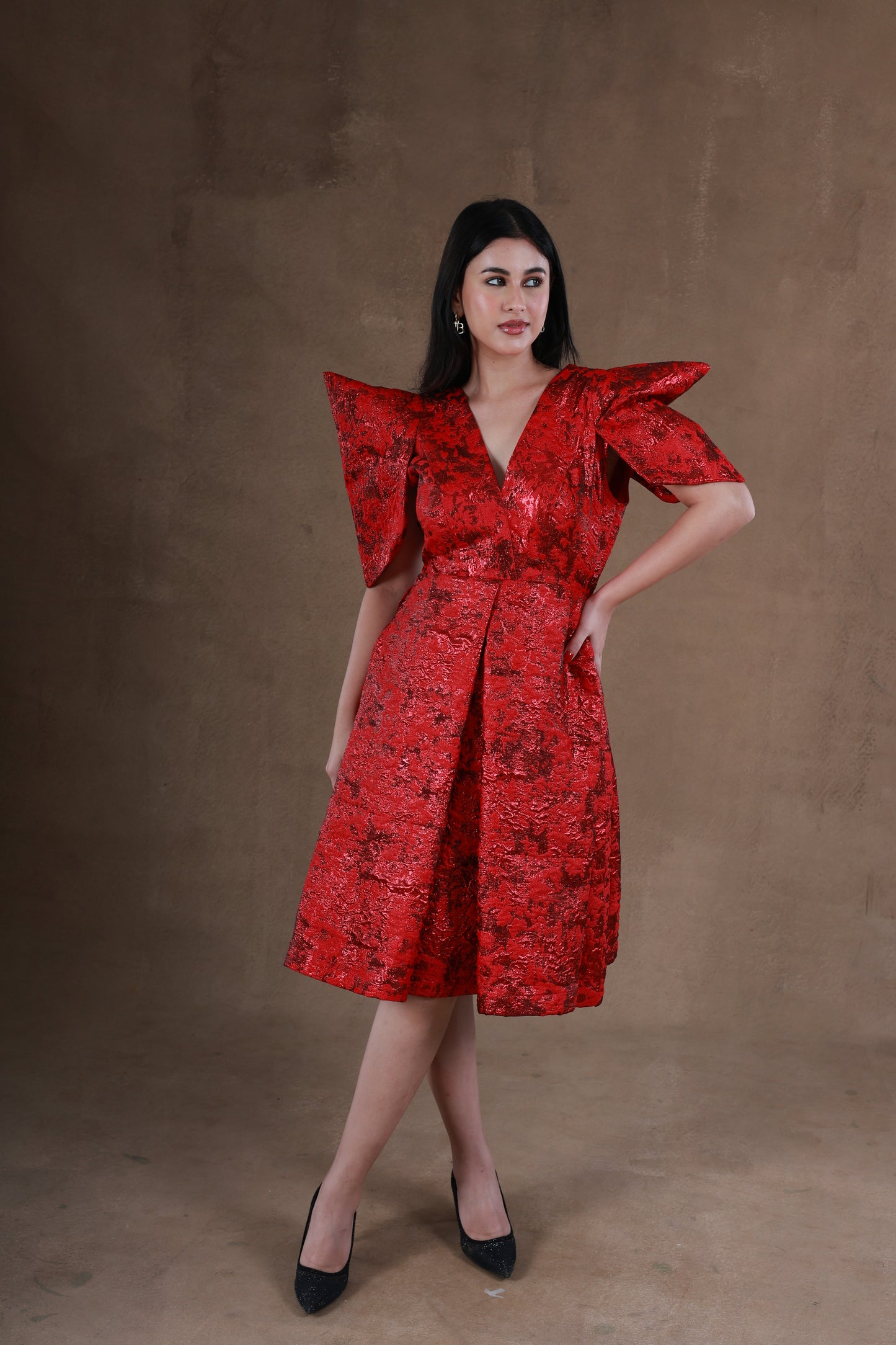 Statement Sleeve Luxe Dress