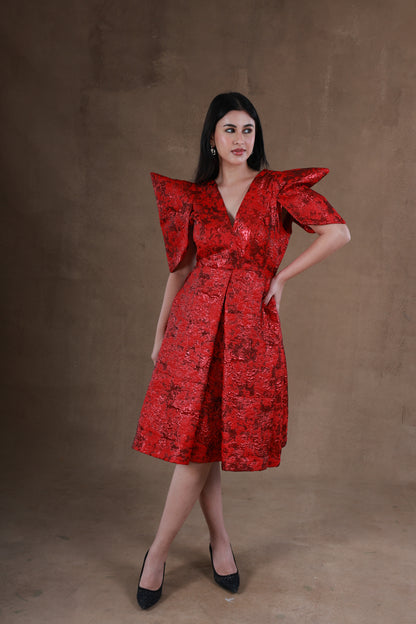 Statement Sleeve Luxe Dress