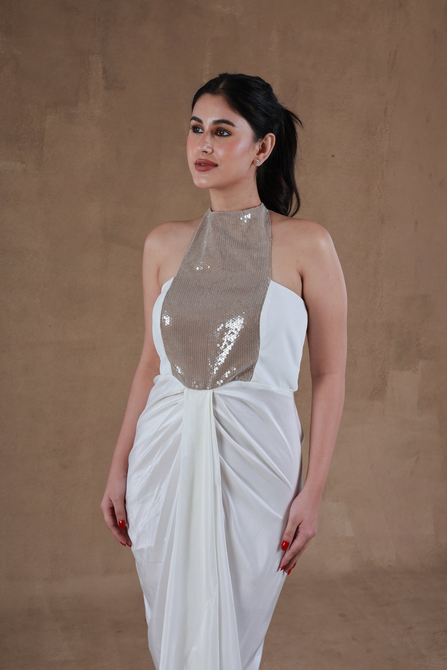 Ivory Drape Delight Dress