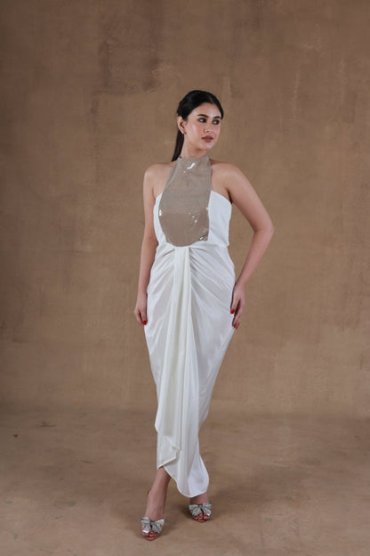 Ivory Drape Delight Dress