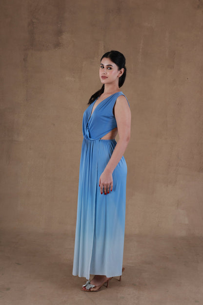 Oceanic Ombre Pleated Dress