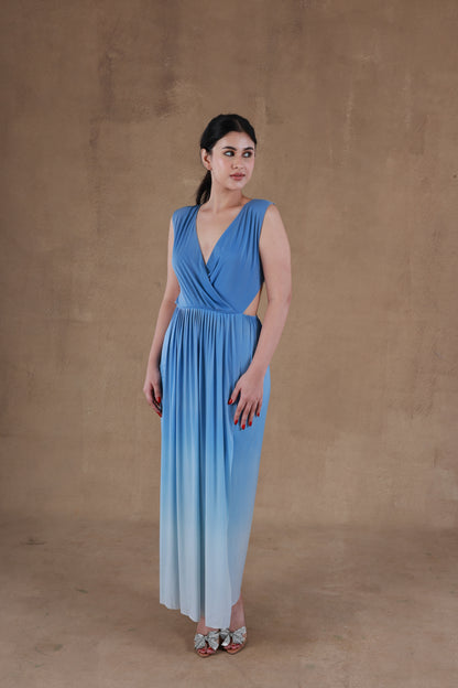 Oceanic Ombre Pleated Dress