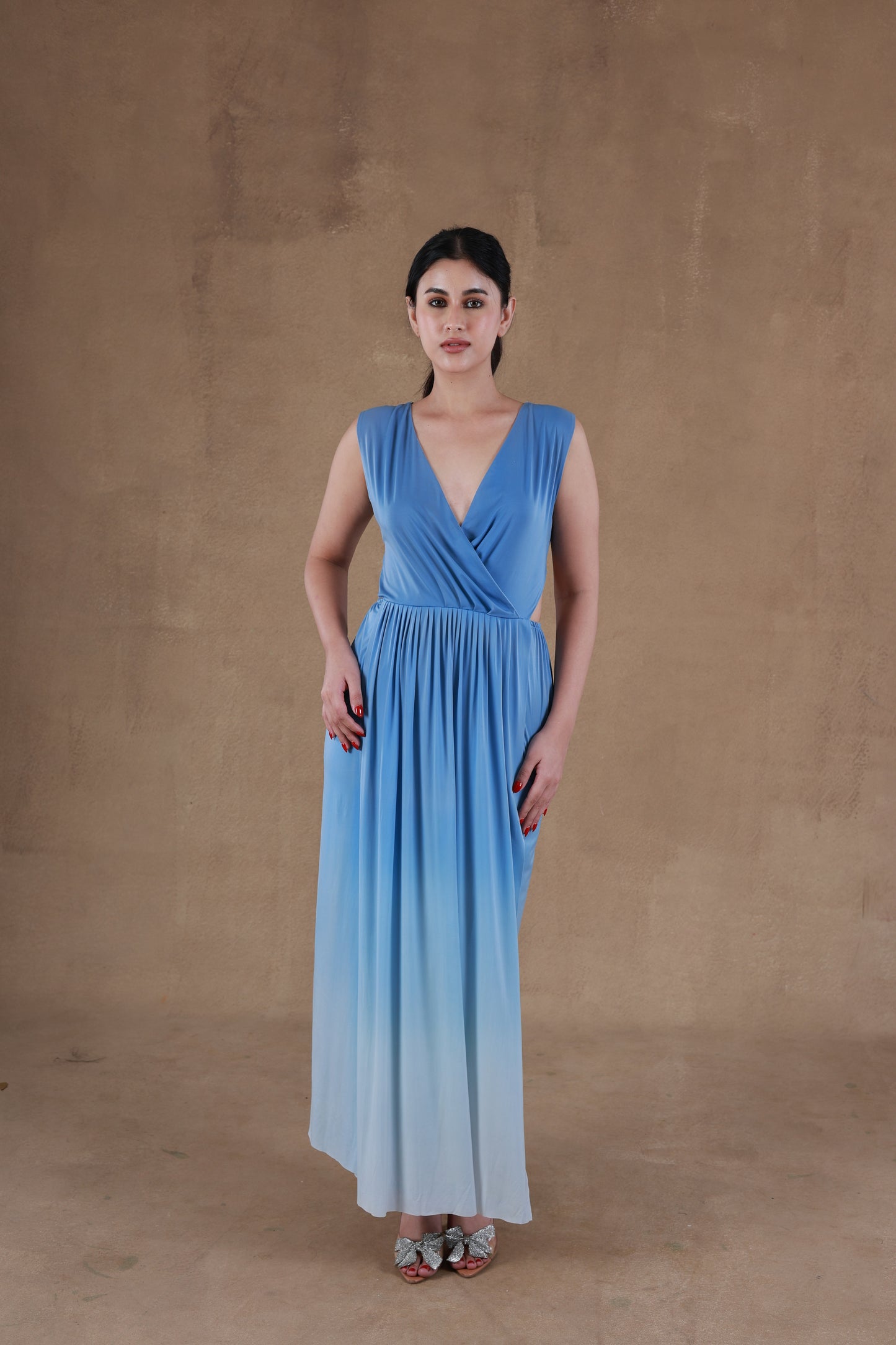 Oceanic Ombre Pleated Dress