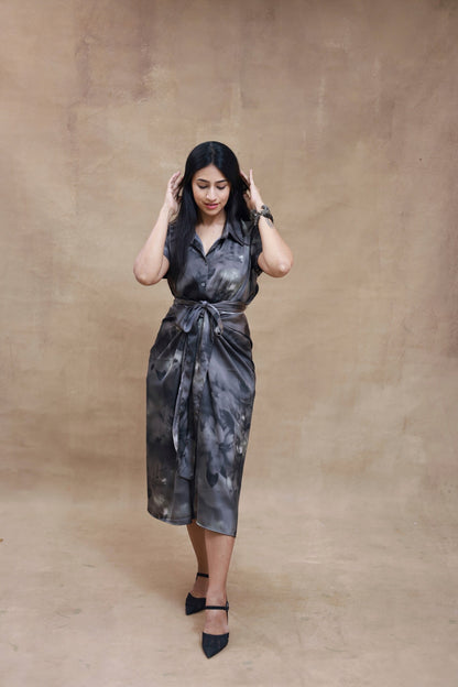 Sabel Satin Drape Dress