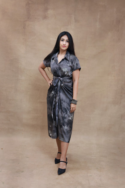 Sabel Satin Drape Dress